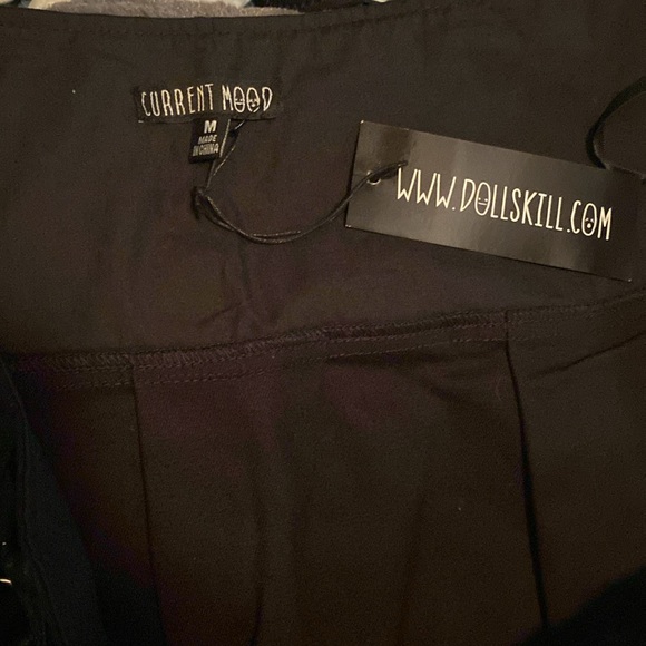 Dolls Kill Current Mood Black Pleated Mini Skirt - Picture 4 of 4